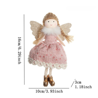 Christmas plush antlers angel girl pendant Christmas tree pendant creative doll pendant gift