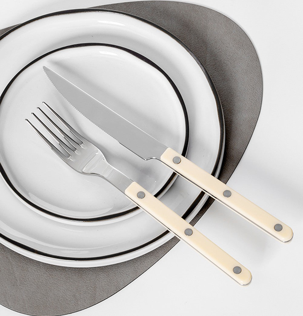 Conjuntos de Talheres de Design Moderno Espelhamento Superior Aço Inoxidável 18/8(304) Cabo ABS com Rebites Jogo de Talheres para Cozinha