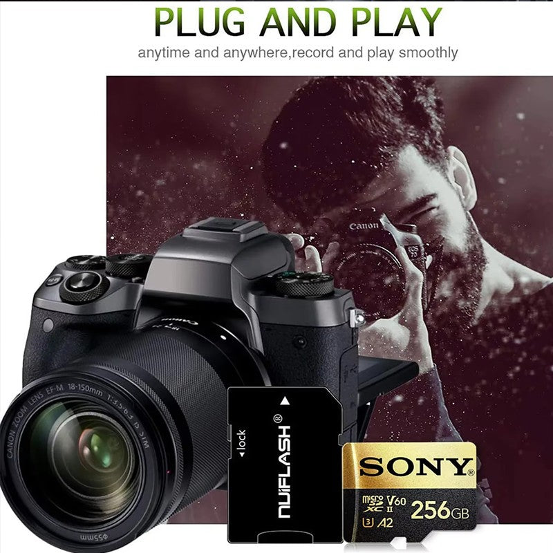 Cartão de Memória SONY TF 1TB Alta Velocidade Micro SD Card 1024GB 128GB 256GB 512GB A2 U3 V30 Cartões Flash SD TF Para Celular Xiaomi Computador