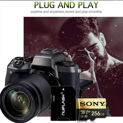 Cartão de Memória SONY TF 1TB Alta Velocidade Micro SD Card 1024GB 128GB 256GB 512GB A2 U3 V30 Cartões Flash SD TF Para Celular Xiaomi Computador
