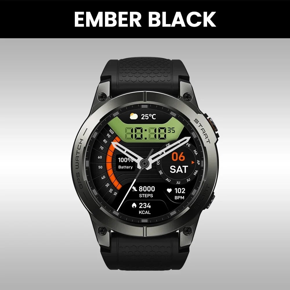 Novo Smartwatch GPS Zeblaze Stratos 3 PRO com Tela AMOLED HD de 1,43”, GPS Integrado, Chamadas Telefônicas Bluetooth, Smartwatch Esportivo para Homens