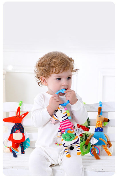 Baby Rattles Soft Giraffe Infant Crib Bed Stroller Spiral For Newborns Car Seat Early Education Development Handle Toys Gifts