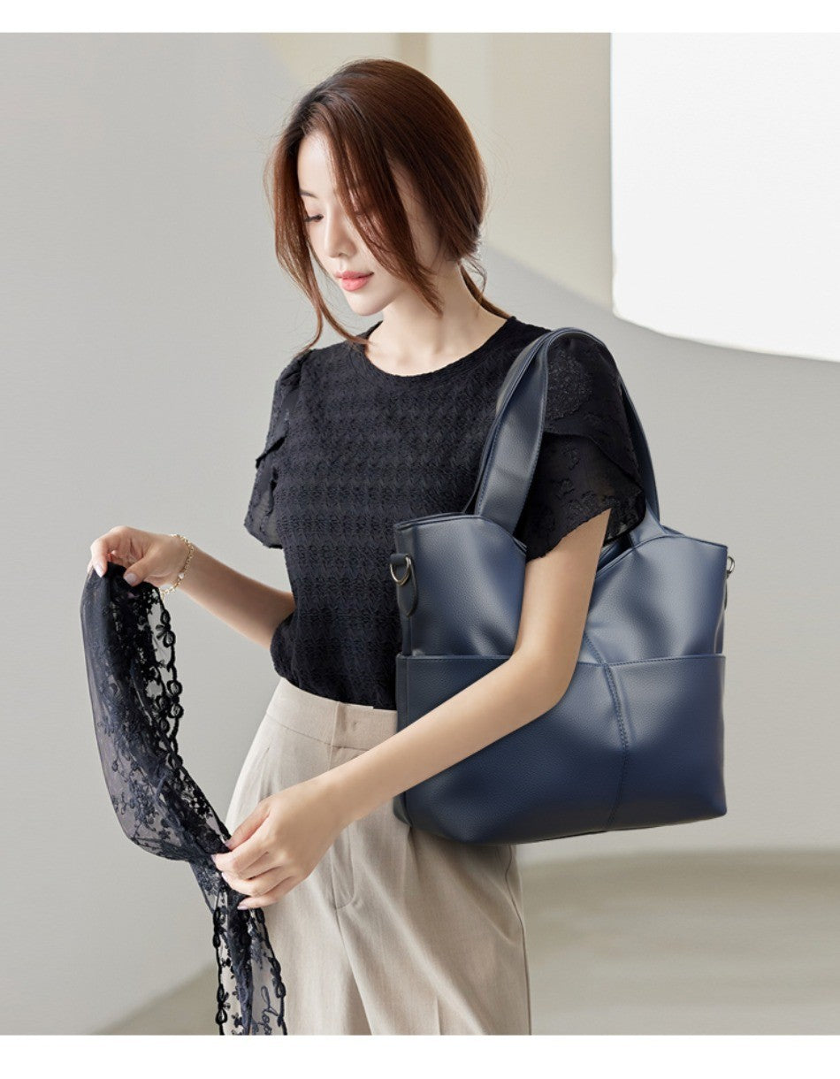 2 Sets Women Handbags Top Quality Pu Leather Luxury Large Capacity Tote Bag Ladies Crossbody Shoulder Bag Purses and HandbagsSac