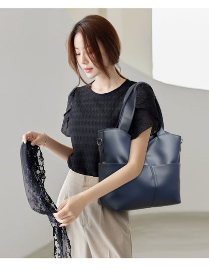 2 Sets Women Handbags Top Quality Pu Leather Luxury Large Capacity Tote Bag Ladies Crossbody Shoulder Bag Purses and HandbagsSac