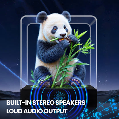 3D Glasses-Free Holographic Fan  LED Light Display Box for Halloween & Christmas Desktop Decor Plays Videos & Images