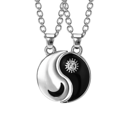 Eu Te Amo Melhores Amigos Colar de Casal Jóias Quebra-Cabeça BFF Chave Fechadura Tai Chi Coração Pingentes Colares para Mulheres Homens Presente Collier