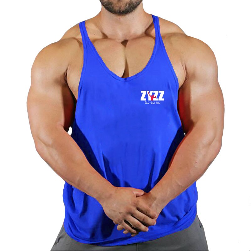 Gym Sleeveless Shirt Men Bodybuilding Tank Tops Fitness Workout Cotton Print Singlet Stringer Undershirt Male Casual Summer Vest