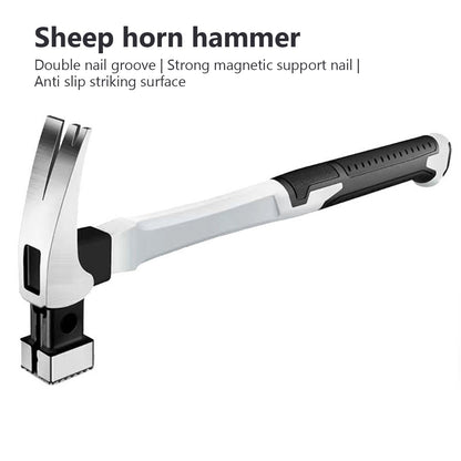 Martelo de Aço Multifuncional Antiderrapante à Prova de Choque, Ferramenta Manual Martelo de Garra Magnético para Marcenaria, Martelo de Sucção Automática de Prego