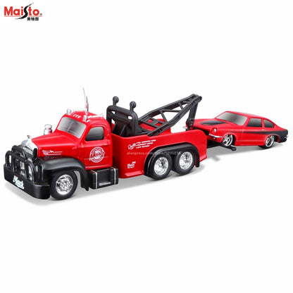 Maisto 1:64 FLATBED/1988 BMW M3 E30 1965 FORD MUSTANG elite transport Modelo de carro fundido coleção presente brinquedo