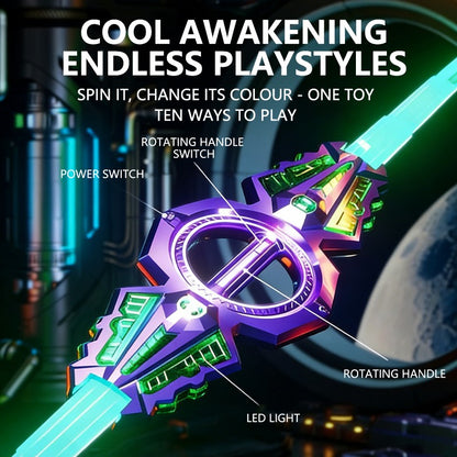 Sound & Light Rotate Sword 14 Multi-Color Flash LED Light Shine Cosplay Sword Toy Party Family Interactive Toy For Kids & Adult