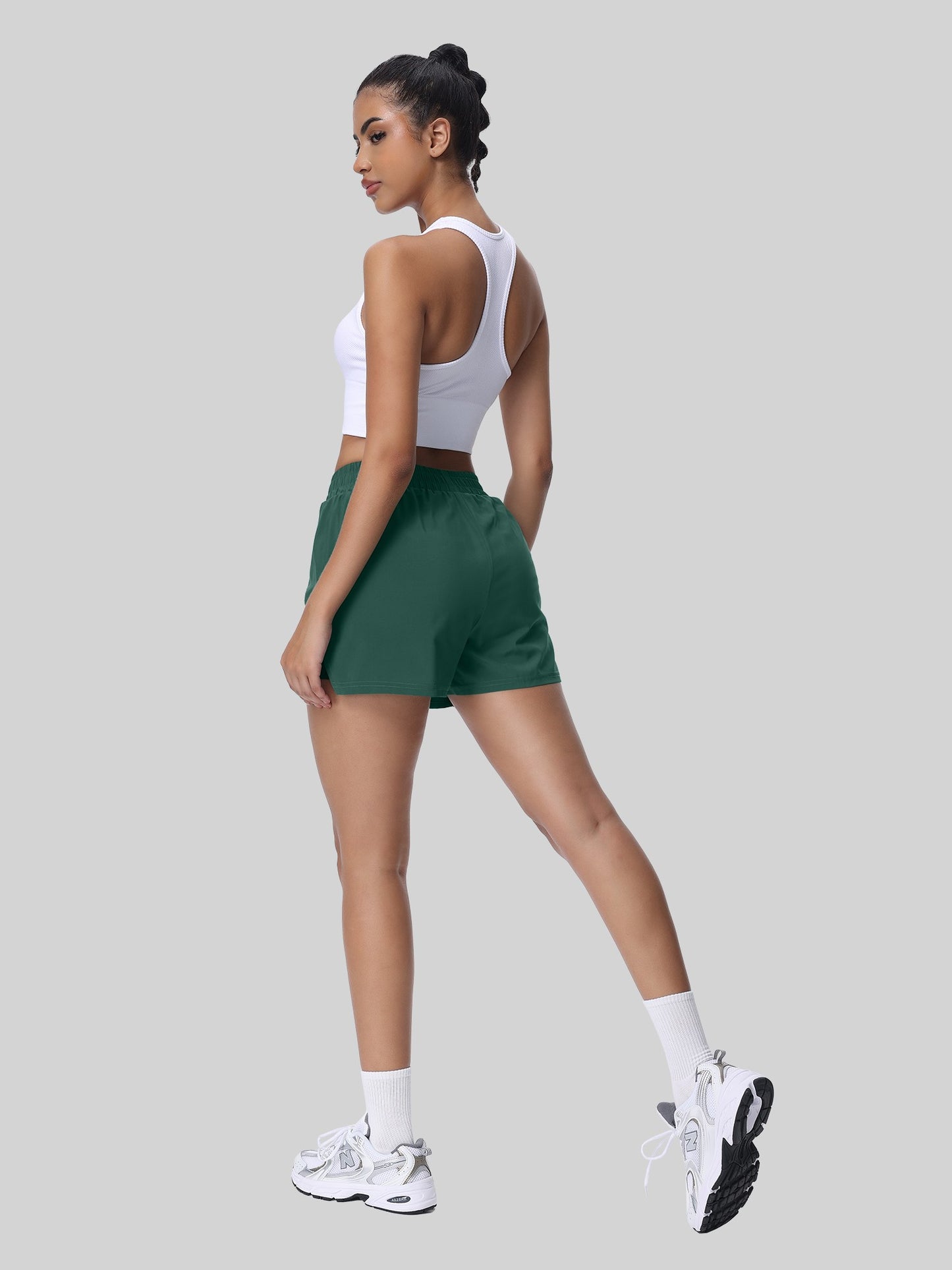 Women's  Split Sports Shorts with Liner, Comfortable and Breathable, Suitable for Multiple Scenarios Like Running, Fitness, Yoga