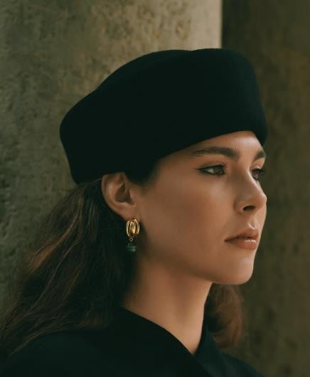 Autumn Winter Women Wool Fedoras Hats Elegant French Hard Top Concave Top Felt Berets Hat  Wedding Fascinator Party Pillbox Cap