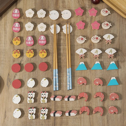 2 Pairs Chinese Chopsticks Japanese Korean Sushi Solid Wood Chopsticks Wedding Gift Chop Sticks Hashi Two Pairs Chopsticks Set