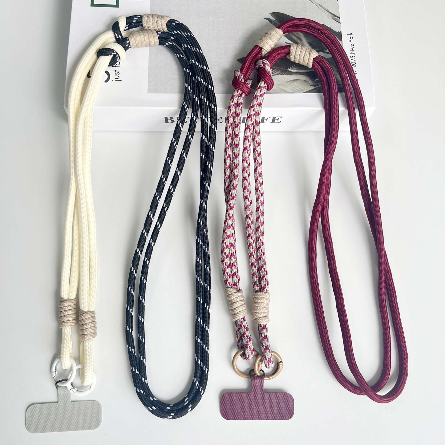 Personalized Trend Double Color Mobile Phone Universal Lanyard Diagonal Span Long Rope Shoulder Strap Rope Fashion Safety Rope