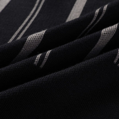 Knitted Cardigan Men's Minimalist Black and White Sweater Autumn and Winter New Slim Fit Sweater Youth Striped Jacket