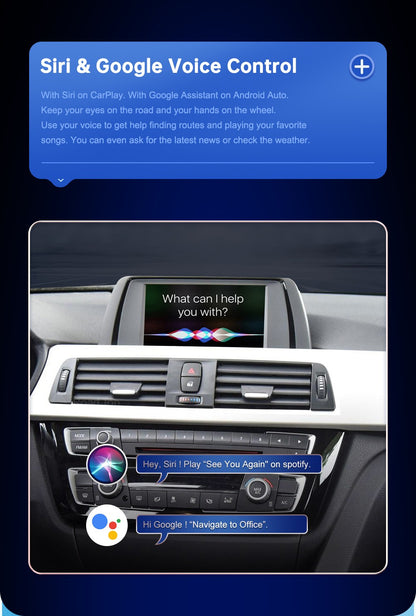 Wireless Android Auto For BMW 3 4 Series F30 F31 F32 F33 F34 F35 F36 CIC NBT EVO 2011-2020 Carplay Interface Mirror Link Airplay