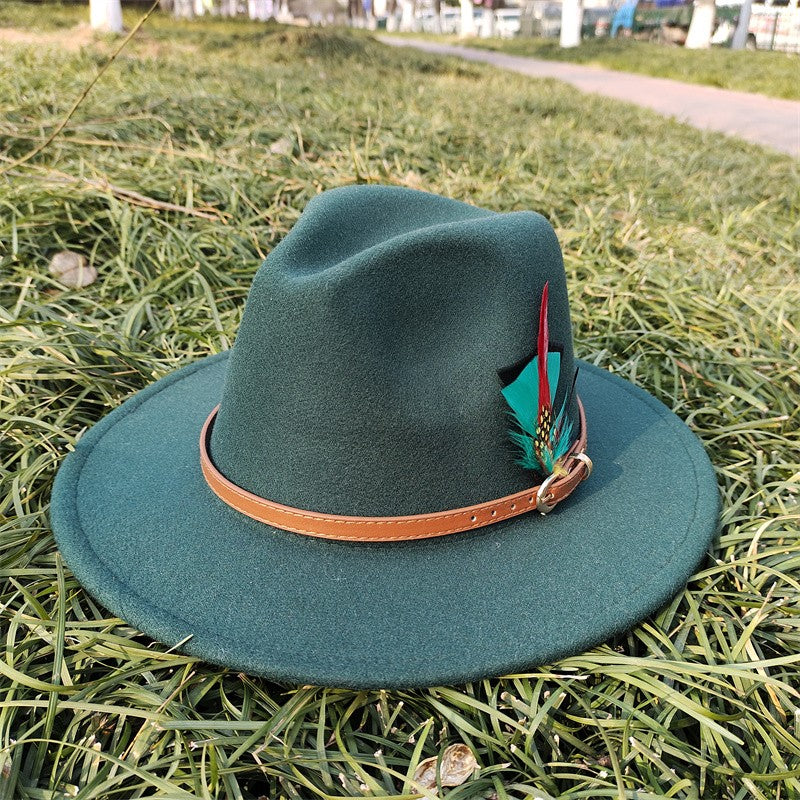 Chapéu Fedora Novo de Camurça 2023 Masculino e Feminino Outono Chapéu Panamá Jazz Estilo Britânico Elegante Retrô Fedora Chapéu de Aba Larga