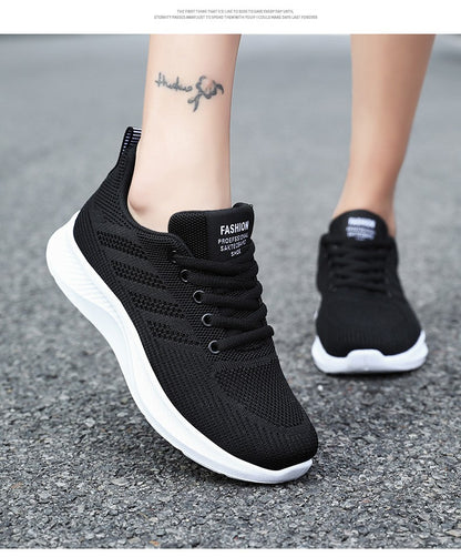 Litfun Women's Casual Sports Shoes Fashion Female Soft Bottom Sneakers Breathable Mesh Running Shoes Leisure Light Flats Shoes