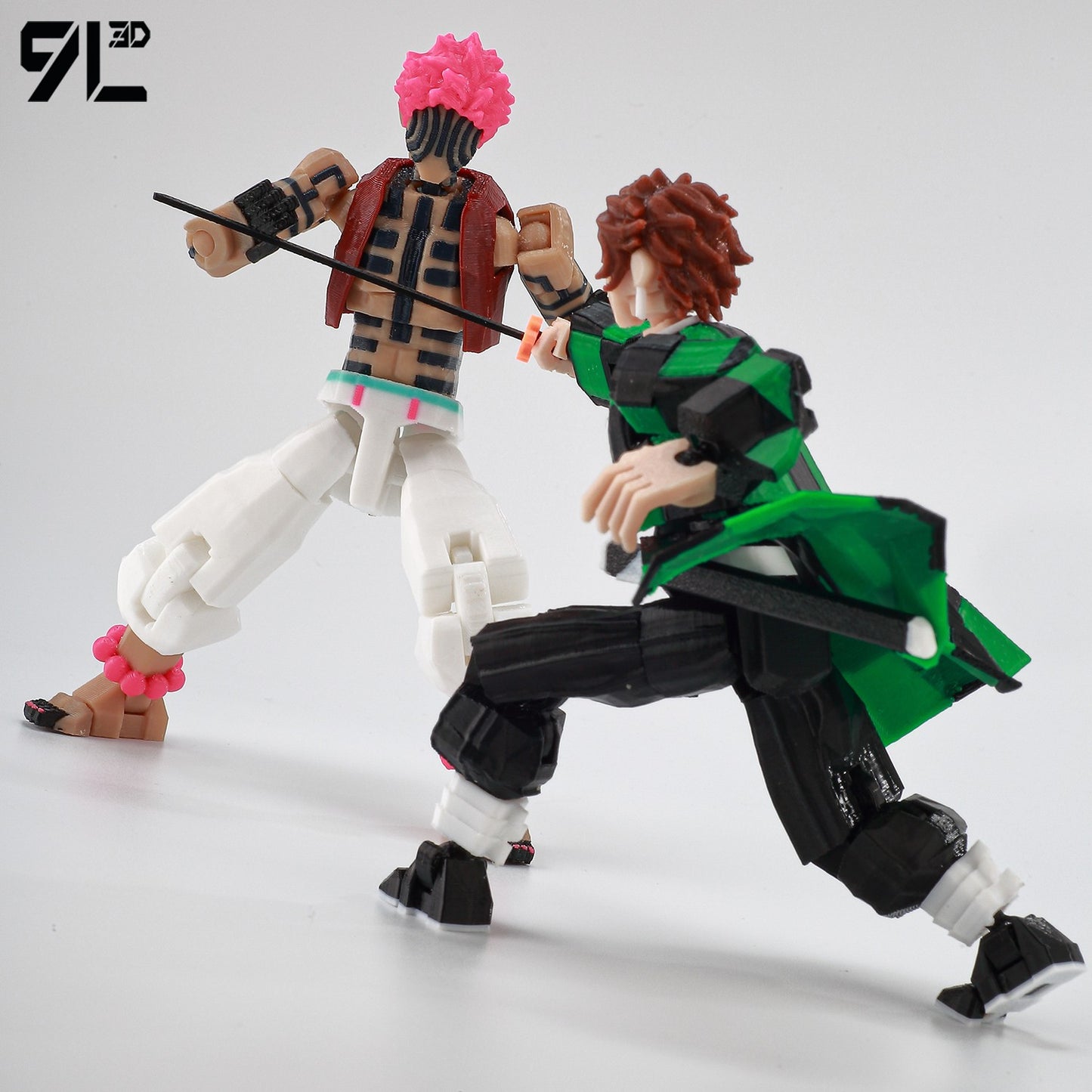 AKAZA Tanjiro Kamado Lucky Dummy 13, de Demon Slayer, impresso em 9L3D, figuras de ação articuladas Mannequin Toys para fãs de anime