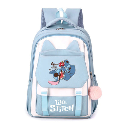 Mochila Stitch, Mochila Escolar Desenho Animado Kawaii, Mochila Grande Capacidade para Atividades ao Ar Livre, Material Escolar, Mochila de Viagem, Presente de Aniversário
