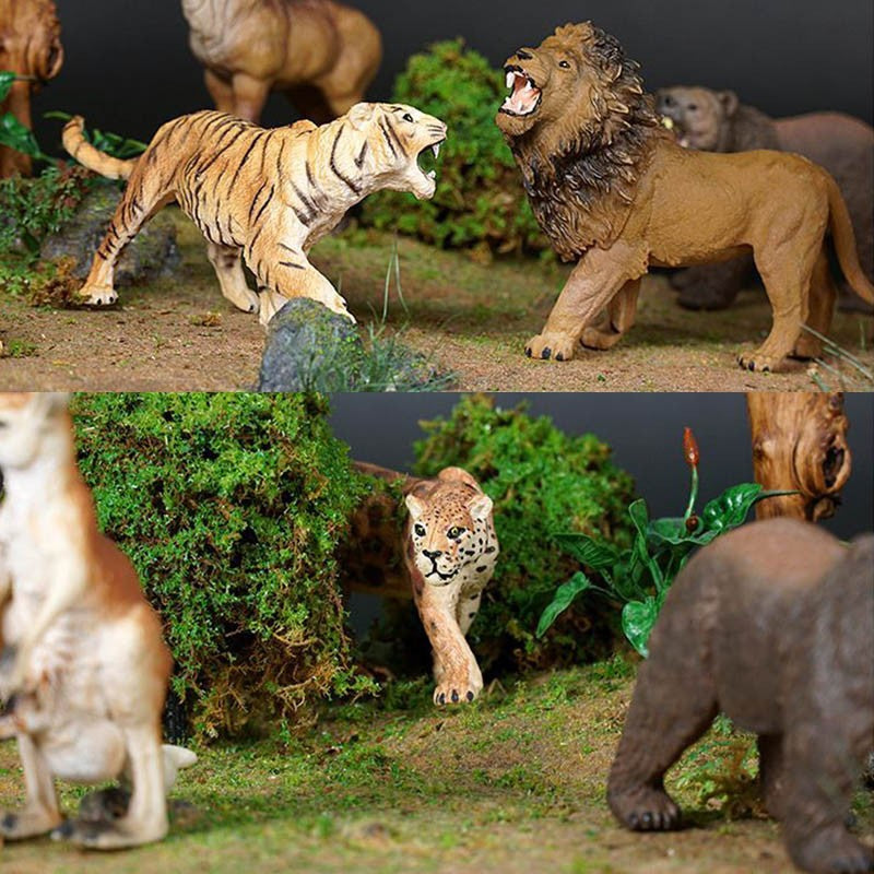 Simulation Wild Animal Elephant Lion Graffe Brown Bear Action Figures Wildlife Sika Deer Hippo Zebra Crocodile Figurines Kid Toy
