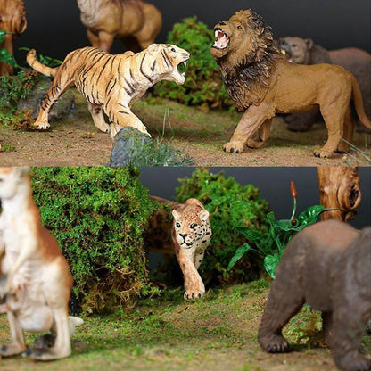 Simulation Wild Animal Elephant Lion Graffe Brown Bear Action Figures Wildlife Sika Deer Hippo Zebra Crocodile Figurines Kid Toy