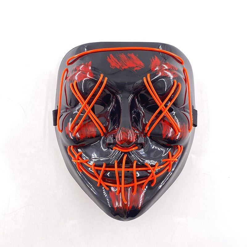 2026 Halloween Party Supplies Luminous LED Purge Mask Wireless EL Neon Light Full Face Mask Cosplay For Adult Glow In The Dark