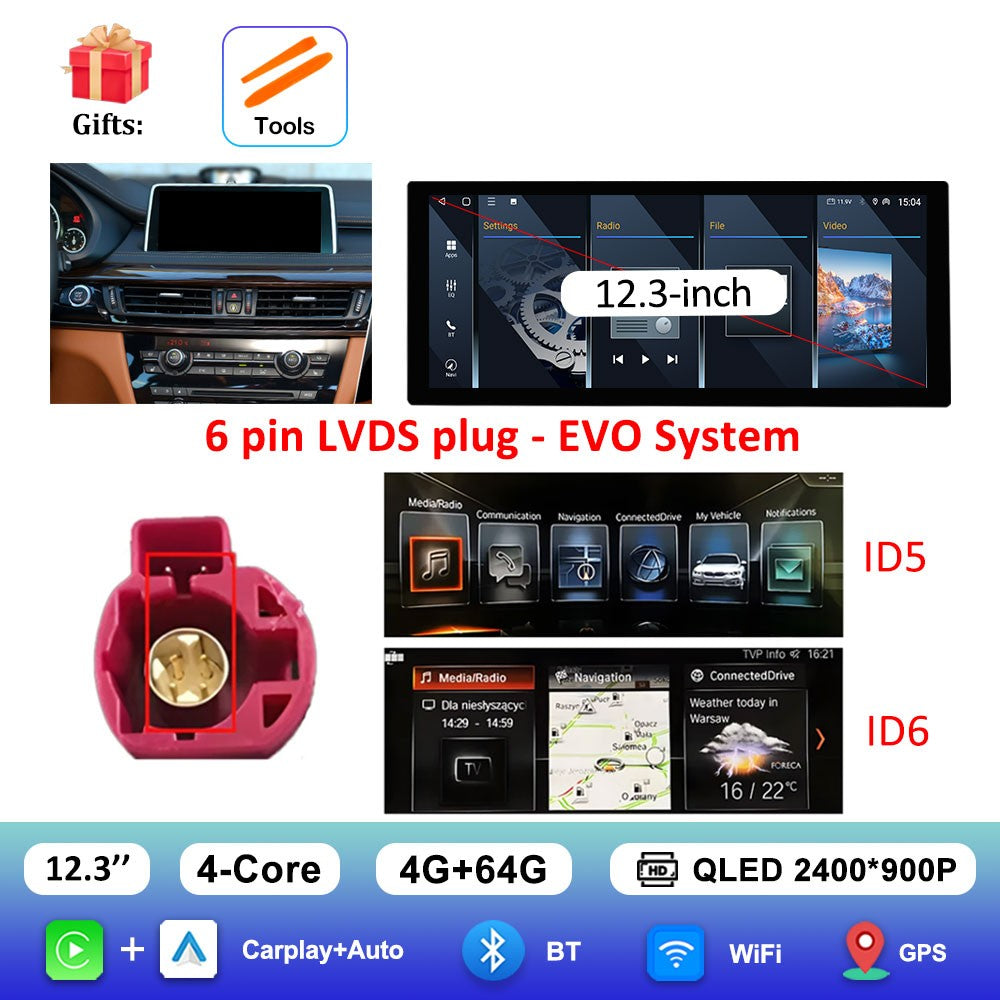para BMW X5 F15 X6 F16 2014 - 2018 Sistema NBT/EVO Rádio Multimídia para Carro Android 15 GPS Navegação 4G BT Carplay Auto Ferramentas