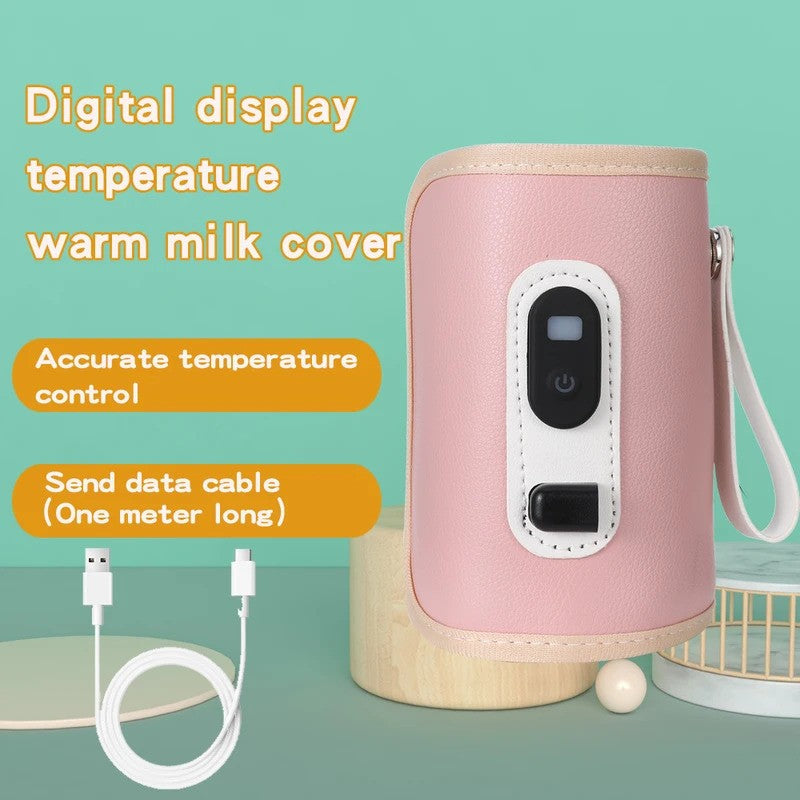USB Baby Milk Bottle Thermal Bag Universal Digital Display Nursing Bottle Heater Portable Baby Milk Heat Keeper for Traveling