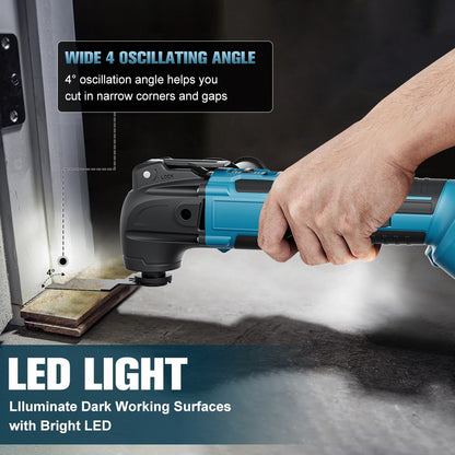 Ferramenta Multifuncional Oscilante para Bateria Makita 18V Serra Elétrica Aparador Ferramenta Oscilante para Cortar Raspar Lixar Ferramenta Elétrica