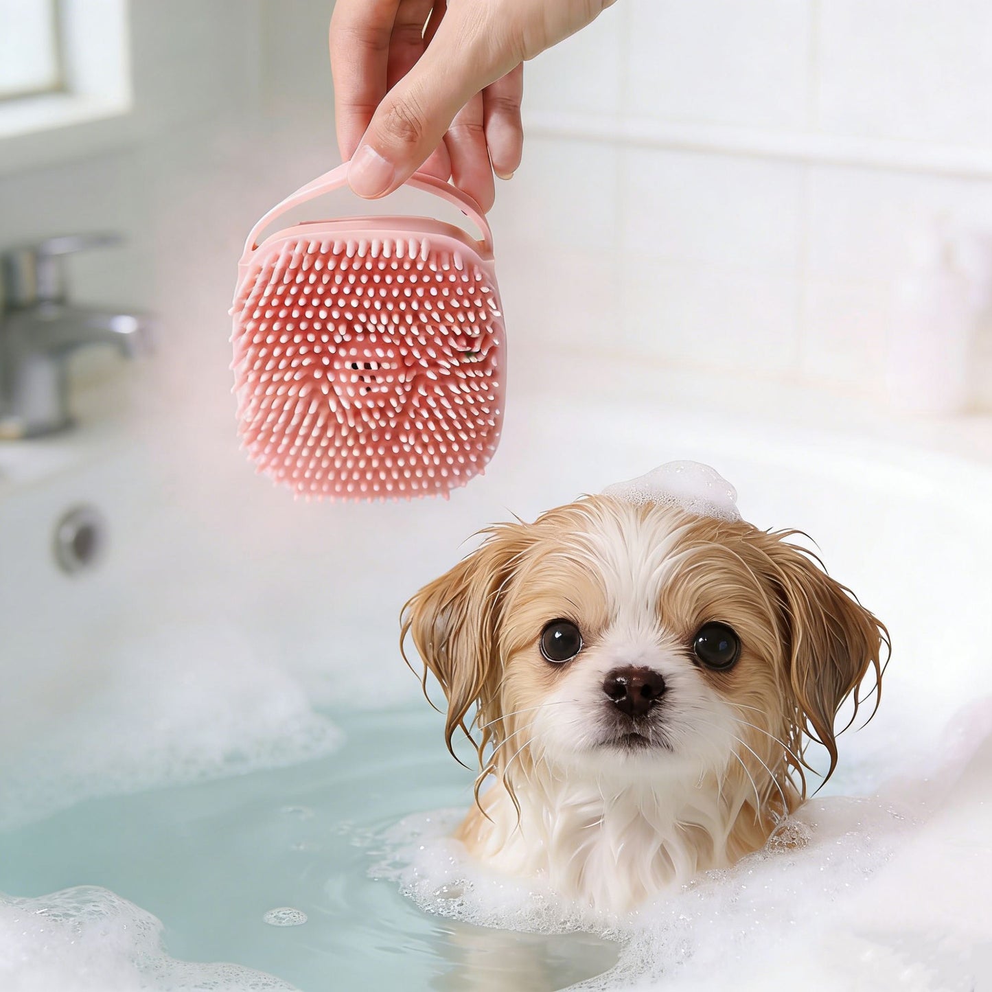 Pet Bath Gloves for Dogs & Cats - Soft Silicone Massage Brush Gloves, Safe Grooming & Bathing Accessories for Puppy Big Dog