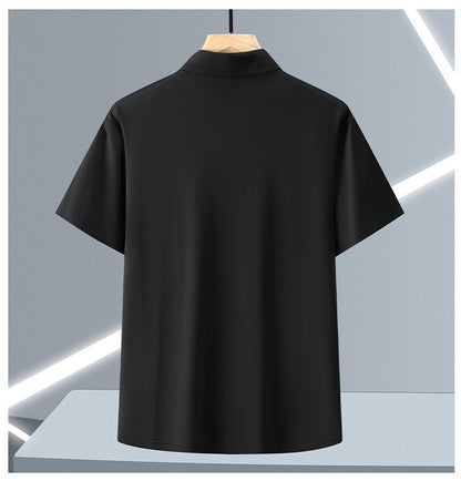 Ice Silk Summer Men's Dress Shirt Turn Down Collar Business Elastic Classic Top Male Plus Size Stretch 6XL 8XL 7XL 9XL 10XL 11XL