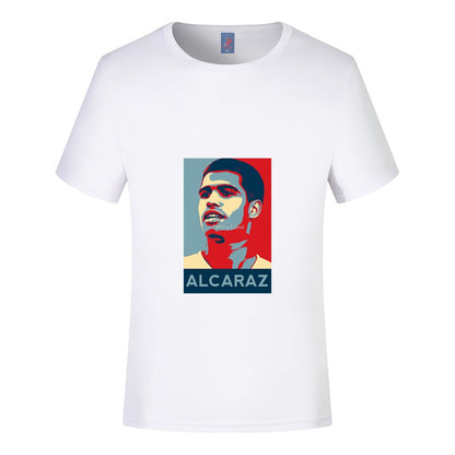 Carlos Alcaraz Cotton T-shirt Spanish Tennis Player Men Women Summer Fashion Printed Clothing Casual Streetwear Tops