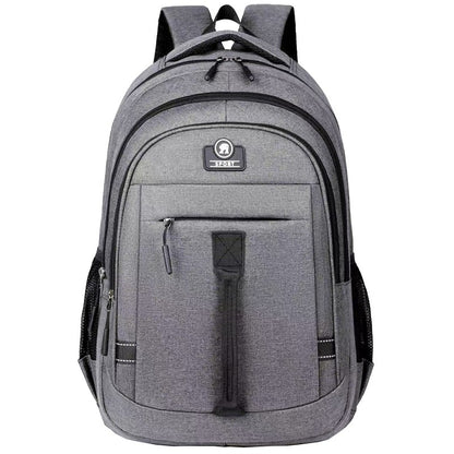 The men's backpack is suitable for business trips. It has a hand-held design with multiple pockets and is a book bag.