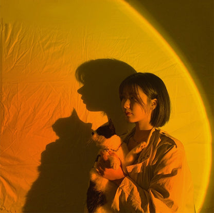 USB Sunset Lamp Sunset Projector Mood Light Living Room Bedroom Night Light Room Decor Bar Atmosphere Photography Background