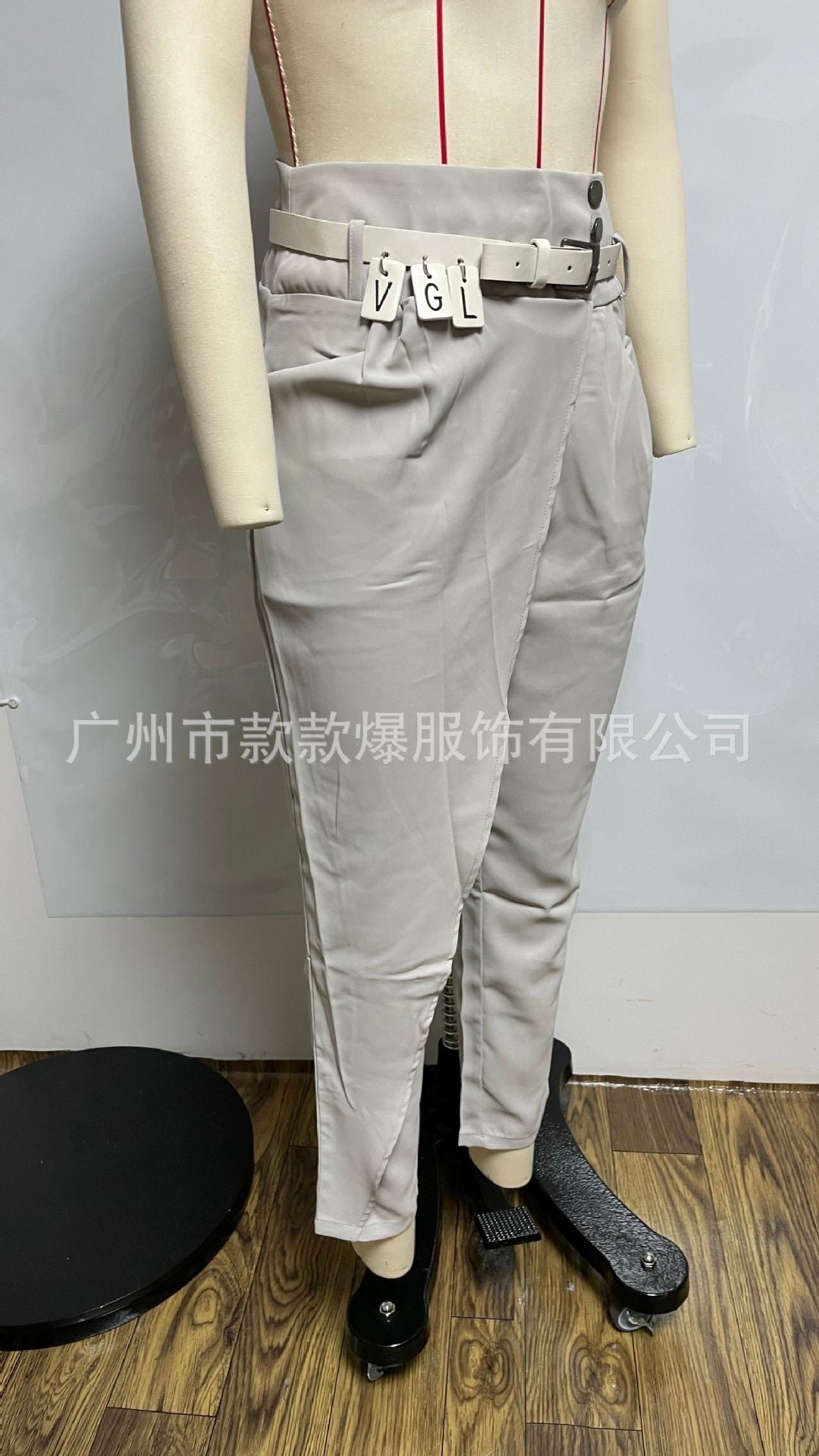 2025 New Spring Asymmetric High Waisted Suit Pants For Women Fashion Chic Belt Straight Pants Casua Street Trousers Lady Bottoms