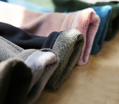 Girls Fleece-Lined Winter Thermal Pants Children Thickened Warm Soft Black White Gray Pink Outdoor Leggings for Kids Clothing