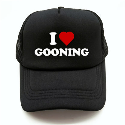 Funny I Love Gooning Baseball Caps Cool Summer Men Mesh Net Hat Humor Trucker Cap Unisex Outdoor Mesh Net Caps MZ-080