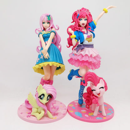 My little Pony Bishoujo Rarity Sunset Shimmer Applejack Twilight Sparkle Pinkie Pie Anime PVC Action Figure Toy Collection Doll