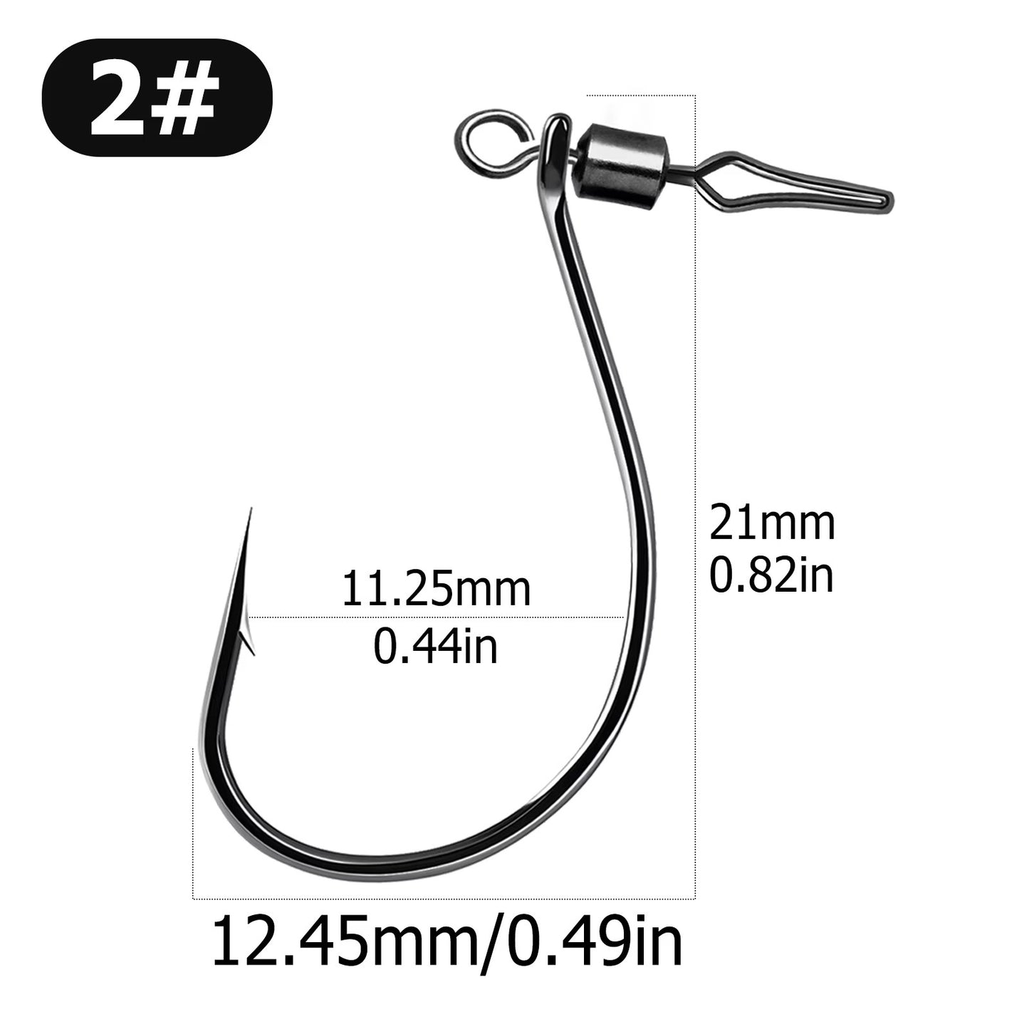 Anzol FishTrip Drop Shot com Girador Barrel e Snap 30 peças, Anzol Giratório In-line DropShot, Isca Macia, Anzol de Minhoca para Carpa e Robalo