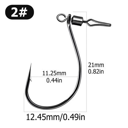 Anzol FishTrip Drop Shot com Girador Barrel e Snap 30 peças, Anzol Giratório In-line DropShot, Isca Macia, Anzol de Minhoca para Carpa e Robalo