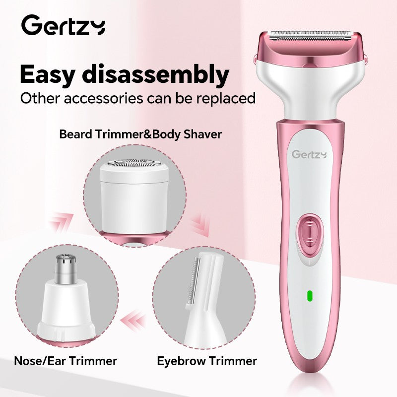 USB four in one electric shaver - suitable for face, nose, legs, armpits, painless trimmer - portable beauty toolkit