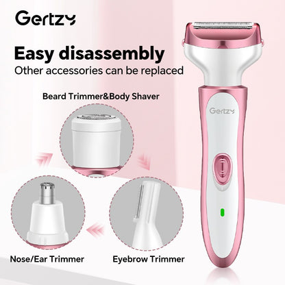 USB four in one electric shaver - suitable for face, nose, legs, armpits, painless trimmer - portable beauty toolkit