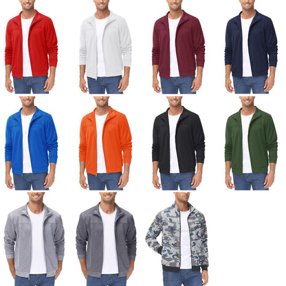 TACVASEN Spring Autumn Track Jackets Mens Lightweight Full Zip Sports Jacket Running Athletic Jackets Workout Fitness Outwear