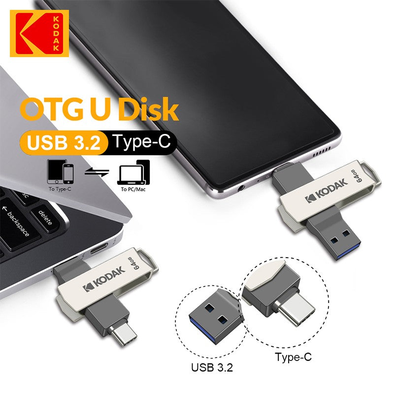 Pen Drive Kodak K273 USB 3.1 OTG 64 GB USB3.1 Gen 1 Tipo C Pen Drive 64G USB-C Cartão de Memória 64gb Alta Velocidade