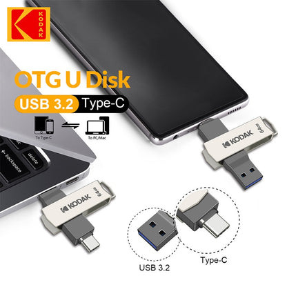 Pen Drive Kodak K273 USB 3.1 OTG 64 GB USB3.1 Gen 1 Tipo C Pen Drive 64G USB-C Cartão de Memória 64gb Alta Velocidade