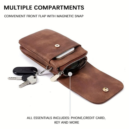 Fashionable and minimalist PU leather women's crossbody bag designer mobile phone bag change small bag women's single shoulder c