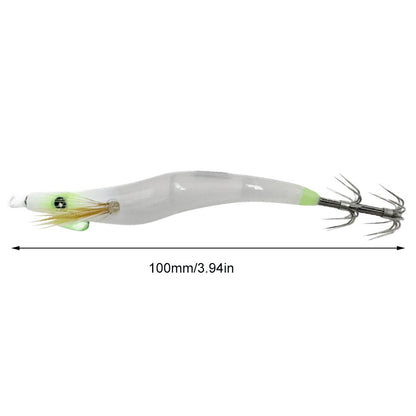 Luminous Lure Octopus Cuttlefish Fishing Bait Simulation with Squid Jig Hook Lure Hook Fishing Tackles Wood Shrimp Squid Lures