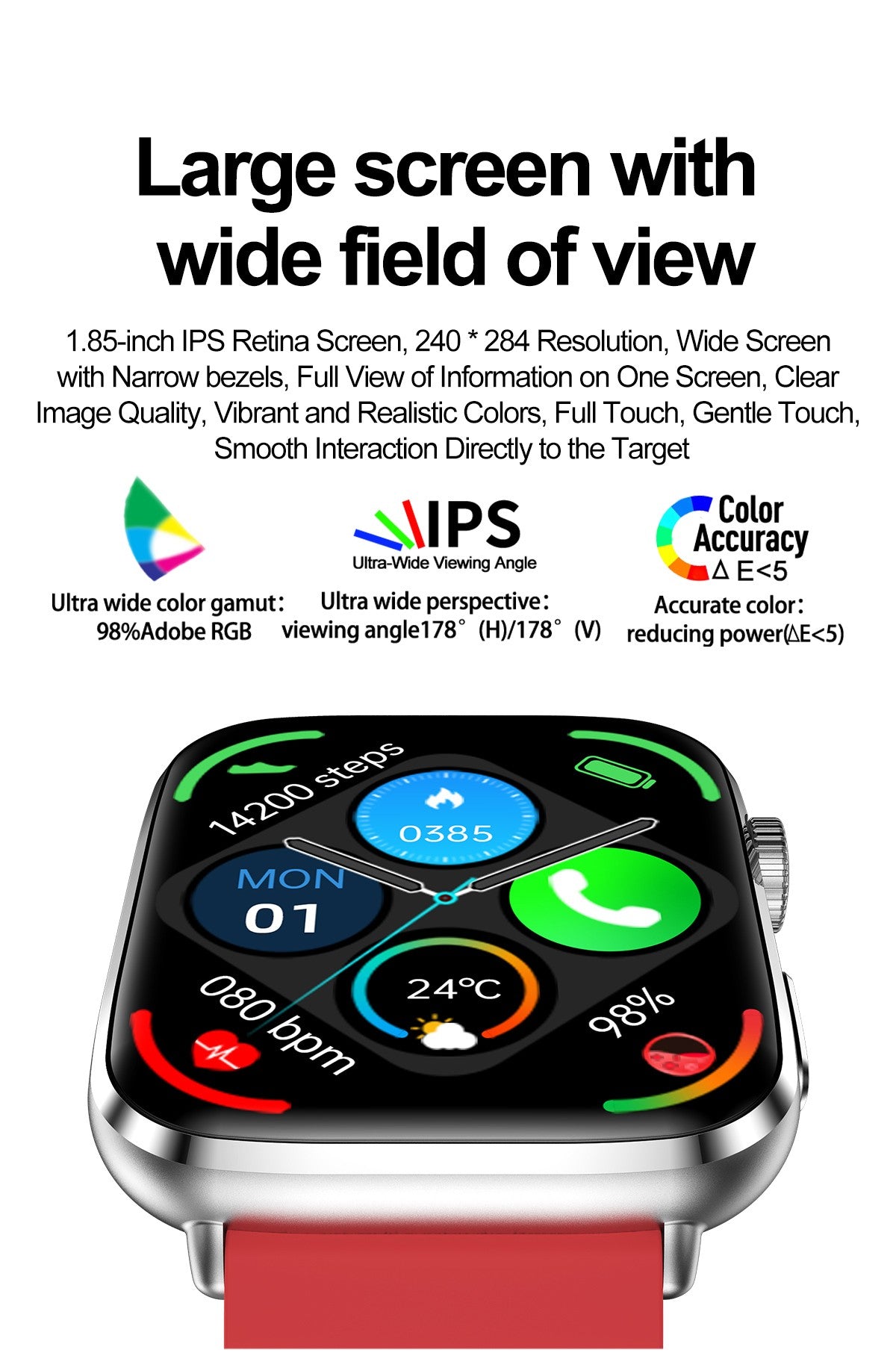 Smartwatch Versão Global Masculino Feminino HD AMOLED Display Frequência Cardíaca Chamada Bluetooth Rastreamento GPS Relógios Inteligentes Esportivos à Prova d'Água