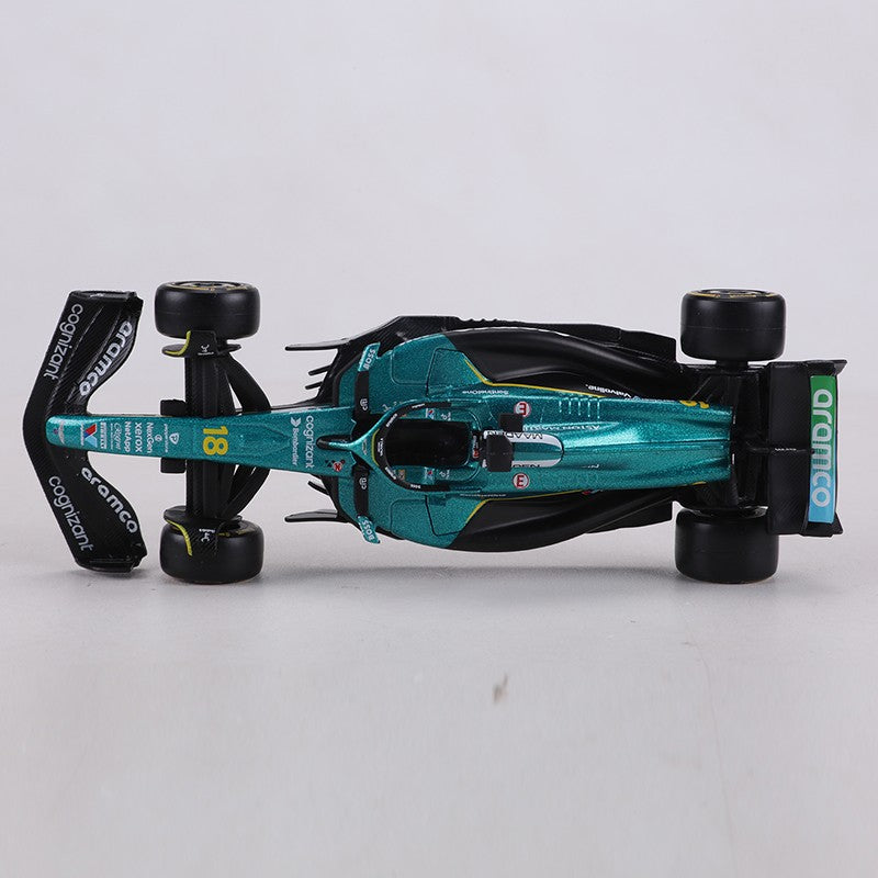 Burago 1:43 MR25 Aston Martin F1 Carro de Corrida Nº 18 Carro Modelo em Liga
